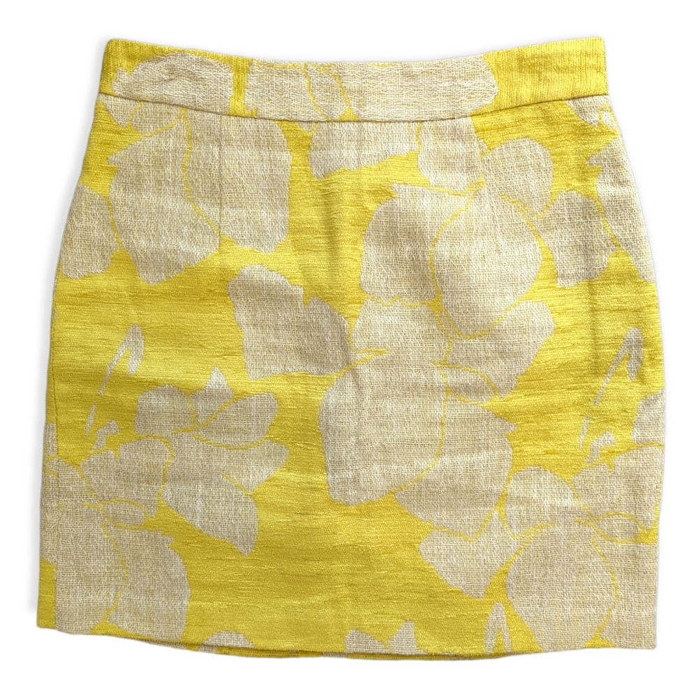 ZARA yellow burlap skirt